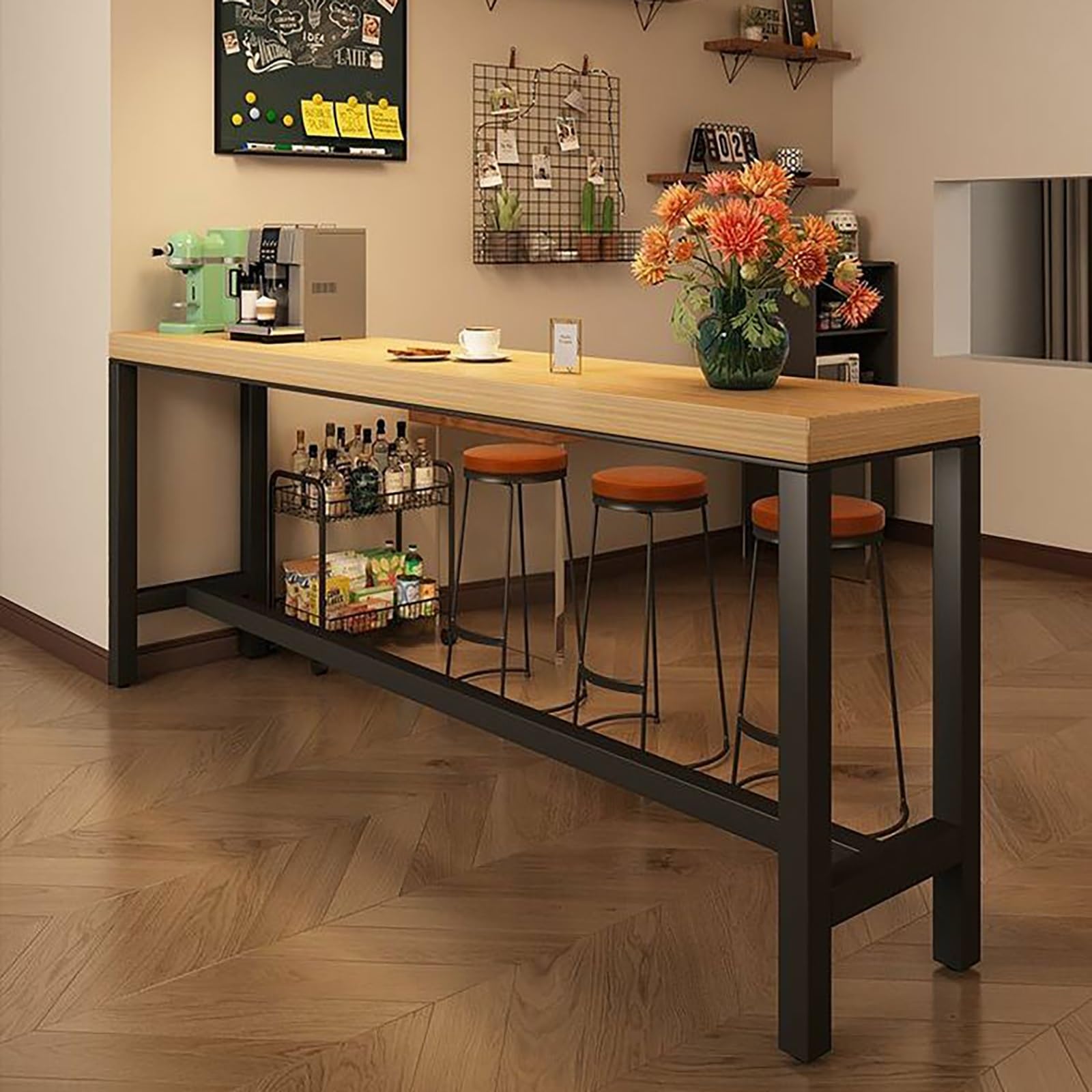 NOBBAT Bar Table,Kitchen Breakfast Bar,Breakfast Bar Table, Metal