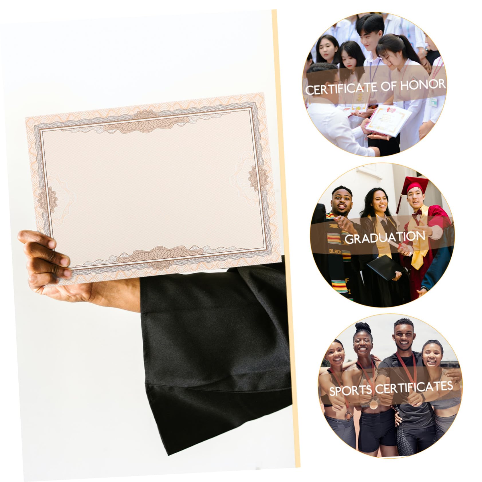 100 hojas Papel Diploma con Borde Floral Imprimible para Logros Escolares y Oficinas Compacto y Fácil Almacenamiento