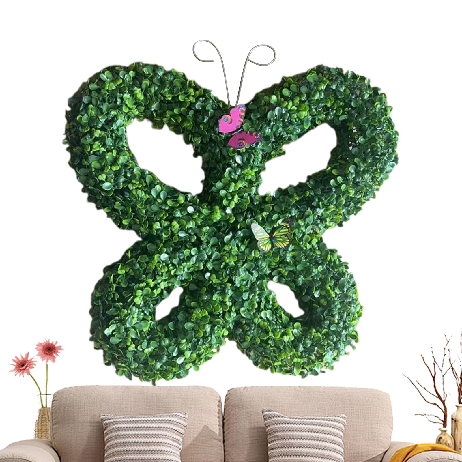 Coronas Verdes para Puerta Principal, Corona de Granja Coronas de Interior | Garland de suministros de con luz LED para entradas, patios, salas de estar