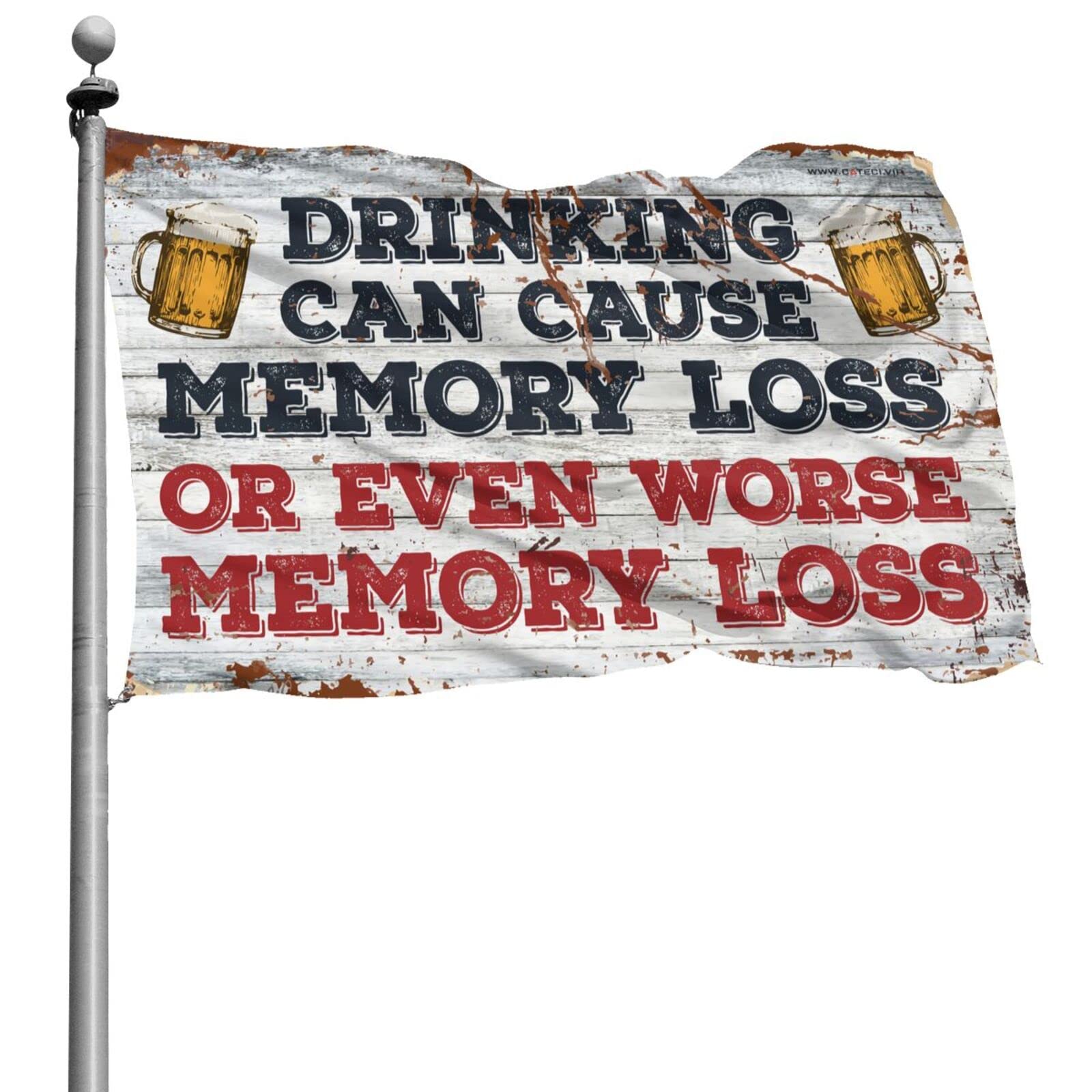 Drapeaux meme humour pour oublier le stress quotidien entre amis 152x244