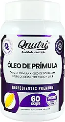 Óleo de Prímula 60 Cápsulas Fonte de GLA Ômega 6 Sem Glúten Cápsula Vegetal Qnutri
