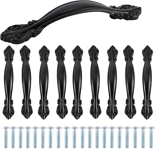 Artilife 10 Pack Flat Black Cabinet Hardware Handle Pull, 2-1/2" (64mm) Hole Center, Drawer Dresser Kitchen Cabinet Pull Handle with Mounting Screws