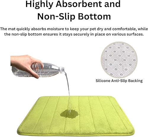 Miniatura 6 de Tapete lavable para cama de mascotas (23.6 x 15.8 pulgadas), paquete de 3 unidades para uso en interiores y exteriores, tapete suave para dormir