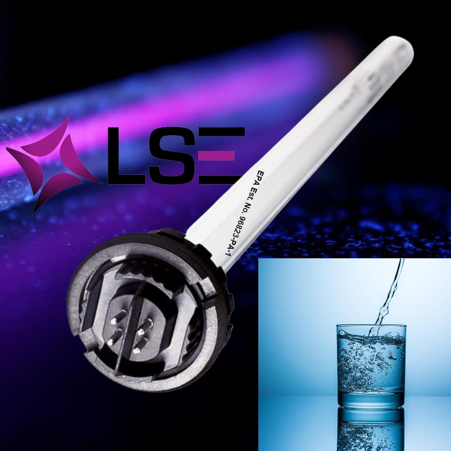 LSE Lighting 602804 UV Lamp | Compatible with UVMax B & B4 Models | 27W Quartz Germicidal Bulb | 9.5" SuperLife 12,000 Hours | High Performance Replacement | Designed in USA | EPA Est. No. 96823-PA-1