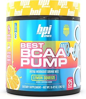 BPI SportsBest BCAA Pump - BCAA Powder Intra Workout Sports Drink with Branched Chain Amino Acids for Hydration & Recovery, for Men & Women - Lemon Squeeze - 25 Servings