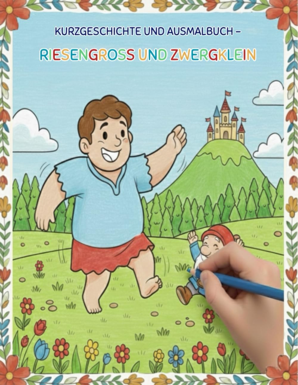 Kurzgeschichte und Ausmalbuch - Riesengross und Zwergklein