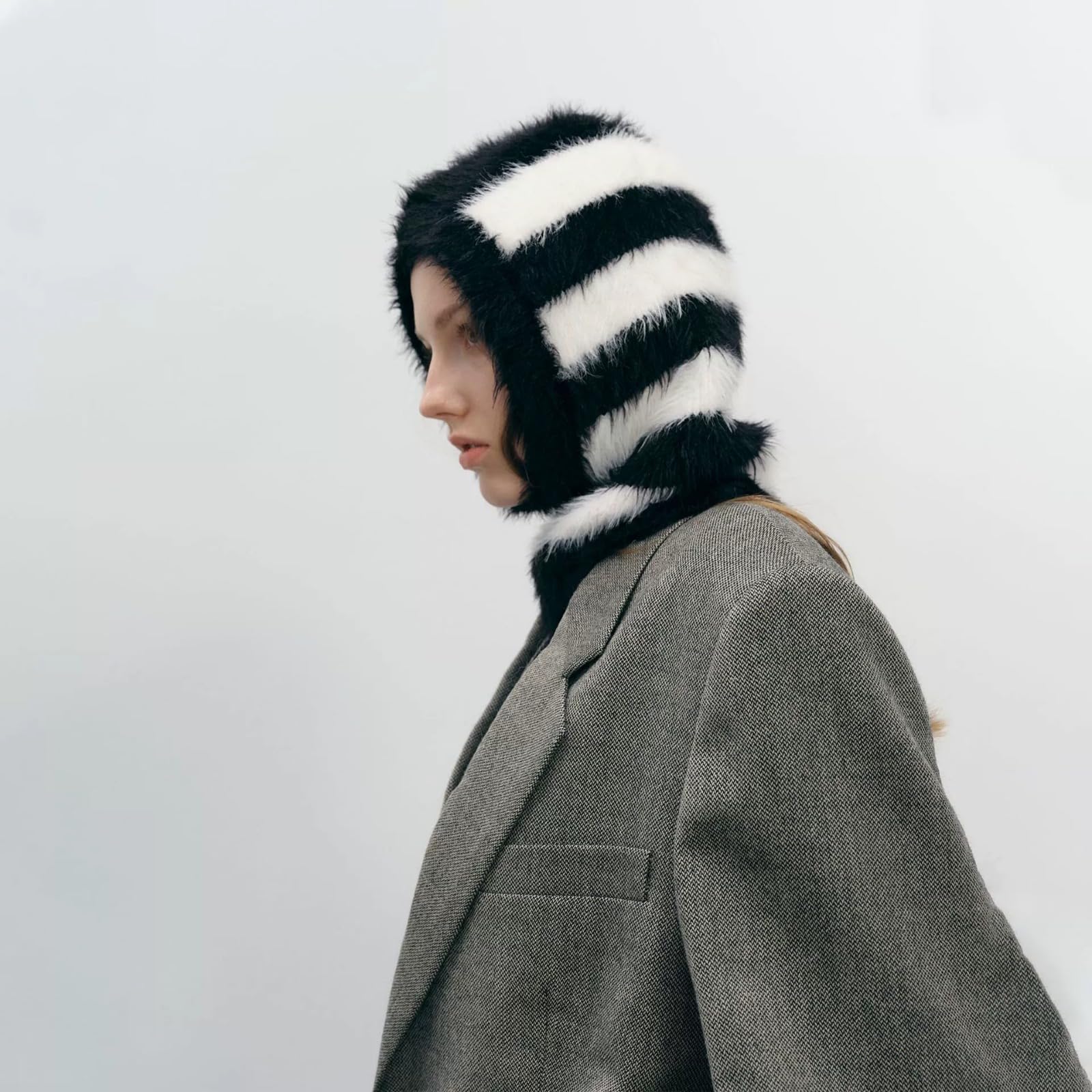 Sombreros de invierno para mujer, con capucha, pasamontañas, de punto, resistente al viento, para esquí, calavera, gorro, calentador de cuello, bufanda, casco