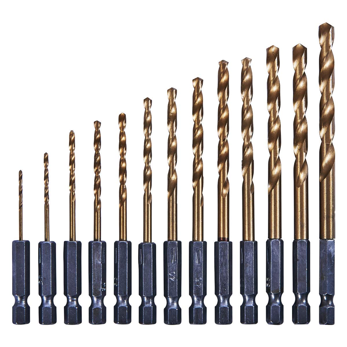 2 X F1120 Titanium Coated HSS Drill Set, 1/4-Inch