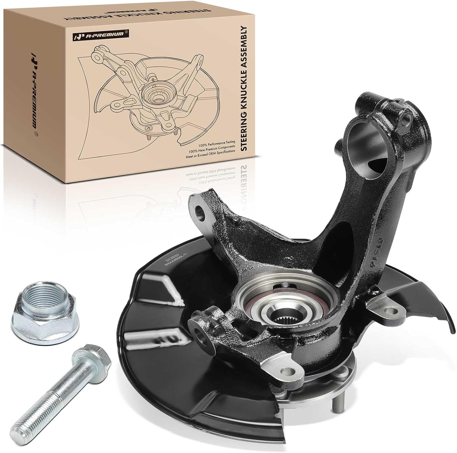 A-Premium Front Left Steering Knuckle & Wheel Bearing Hub Assembly Compatible with Honda Accord 2018 2019 2020 2021 2022, Driver Side