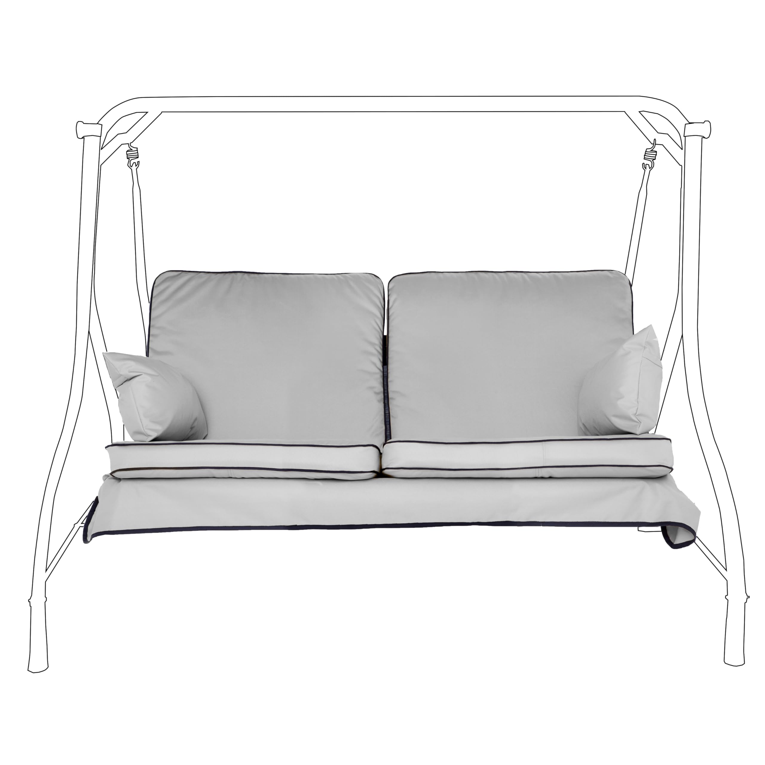 Cuscino Per Altalena Giardino - Imbottito Resistente All'Acqua - Verde 150x50cm - Gardenista - Foto 14