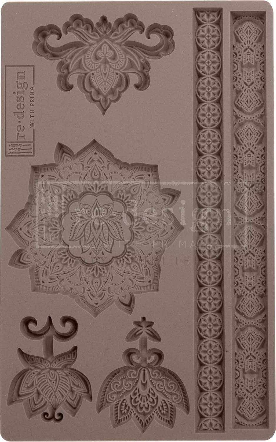 Redesign with Prima Redesign Furniture Decor Moulds® Agadir Patterns 5"x8",8Mm Thickness for Funiture Dresser, Chocolate,Cake,Candy,Backery,Soap,Polymer Clay, earthen Clay,655350641030