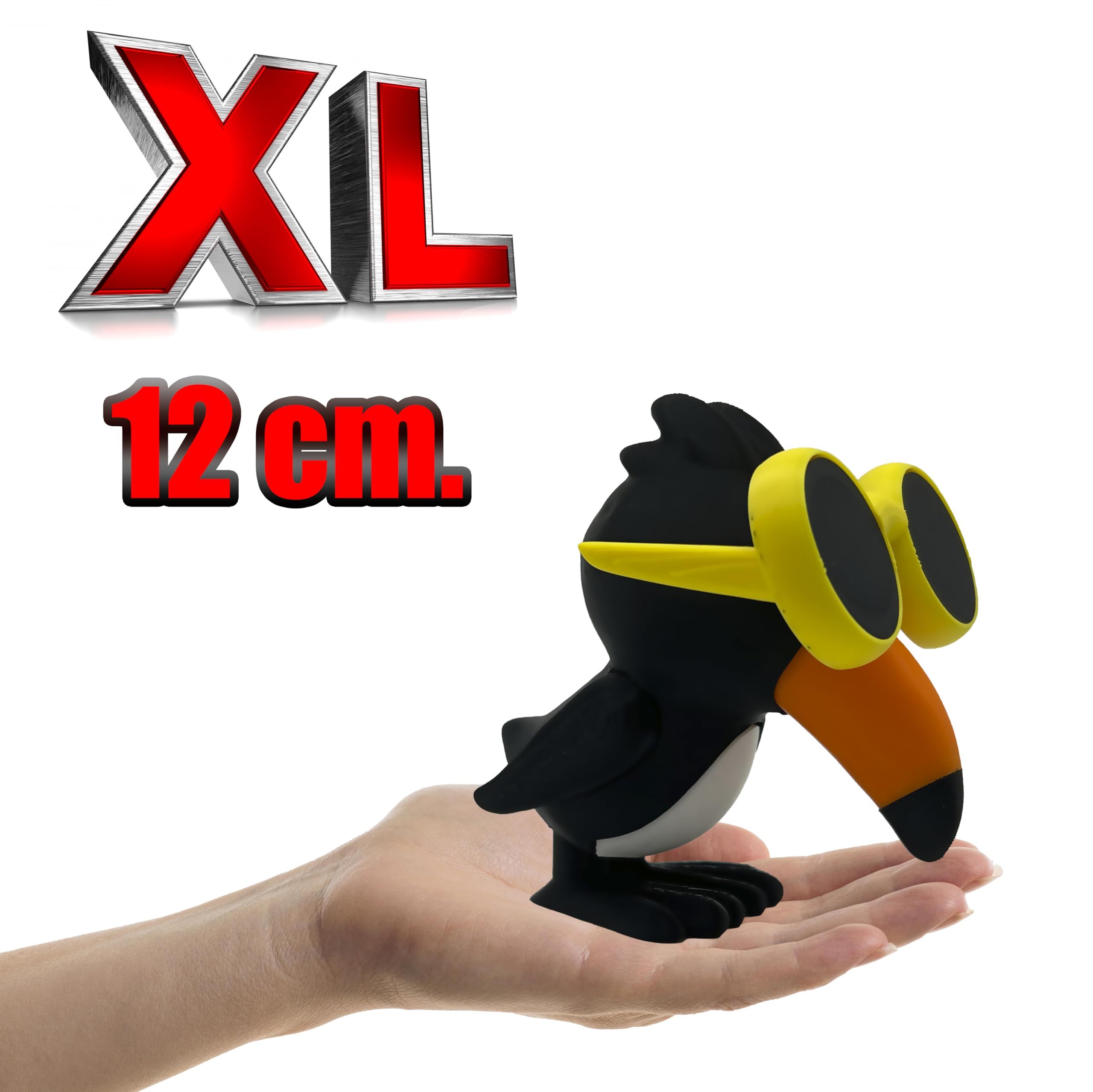 Frulli Frulla, Figure XL 12x12 cm of the Brainrot Italian Memes, Toucan with Giant Sunglasses, Tucan Meme - Image 2