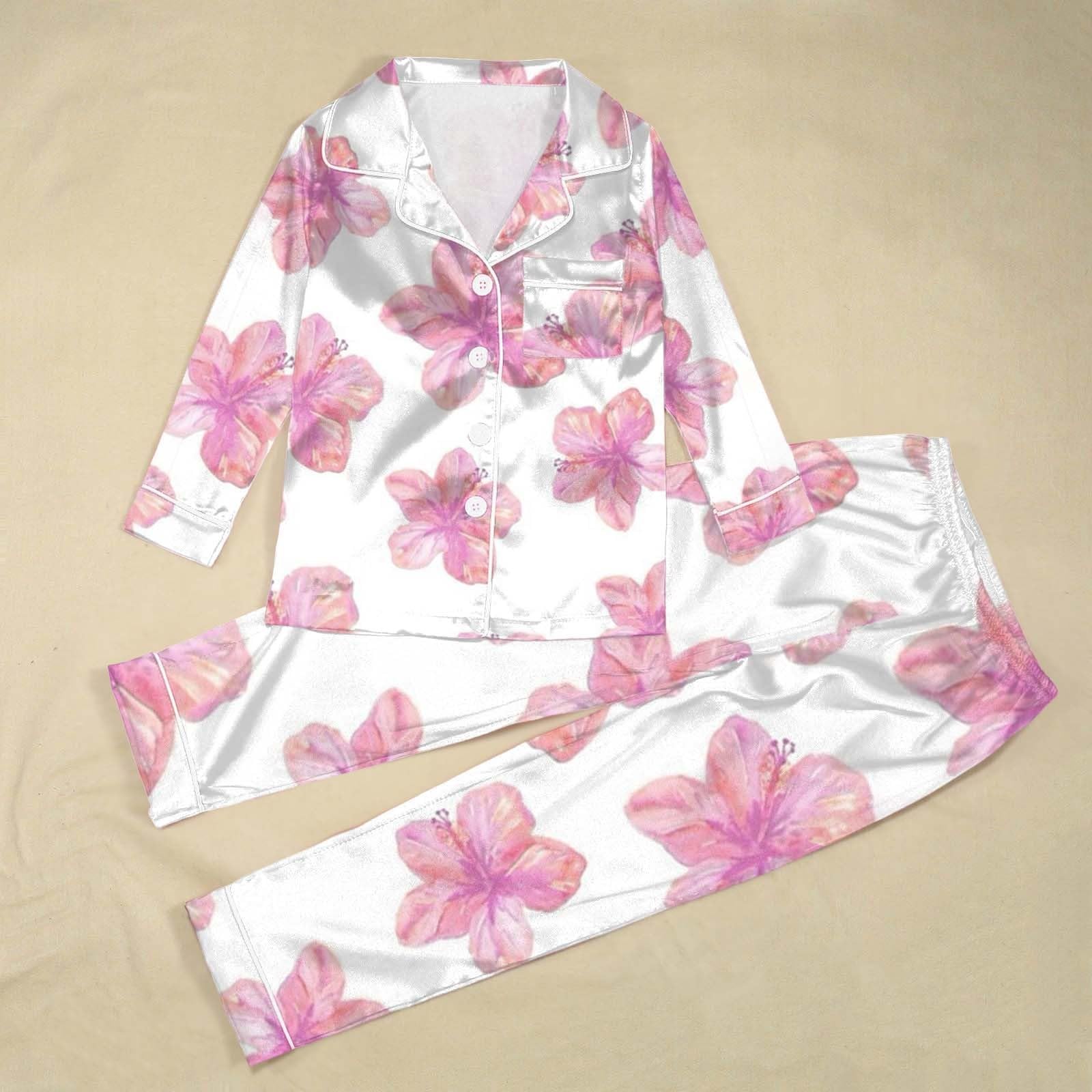 Generisch Pigiama da donna, pantaloni lunghi, set di biancheria da notte, morbido, confortevole, biancheria da notte con scollo a V, loungewear, pigiama carino