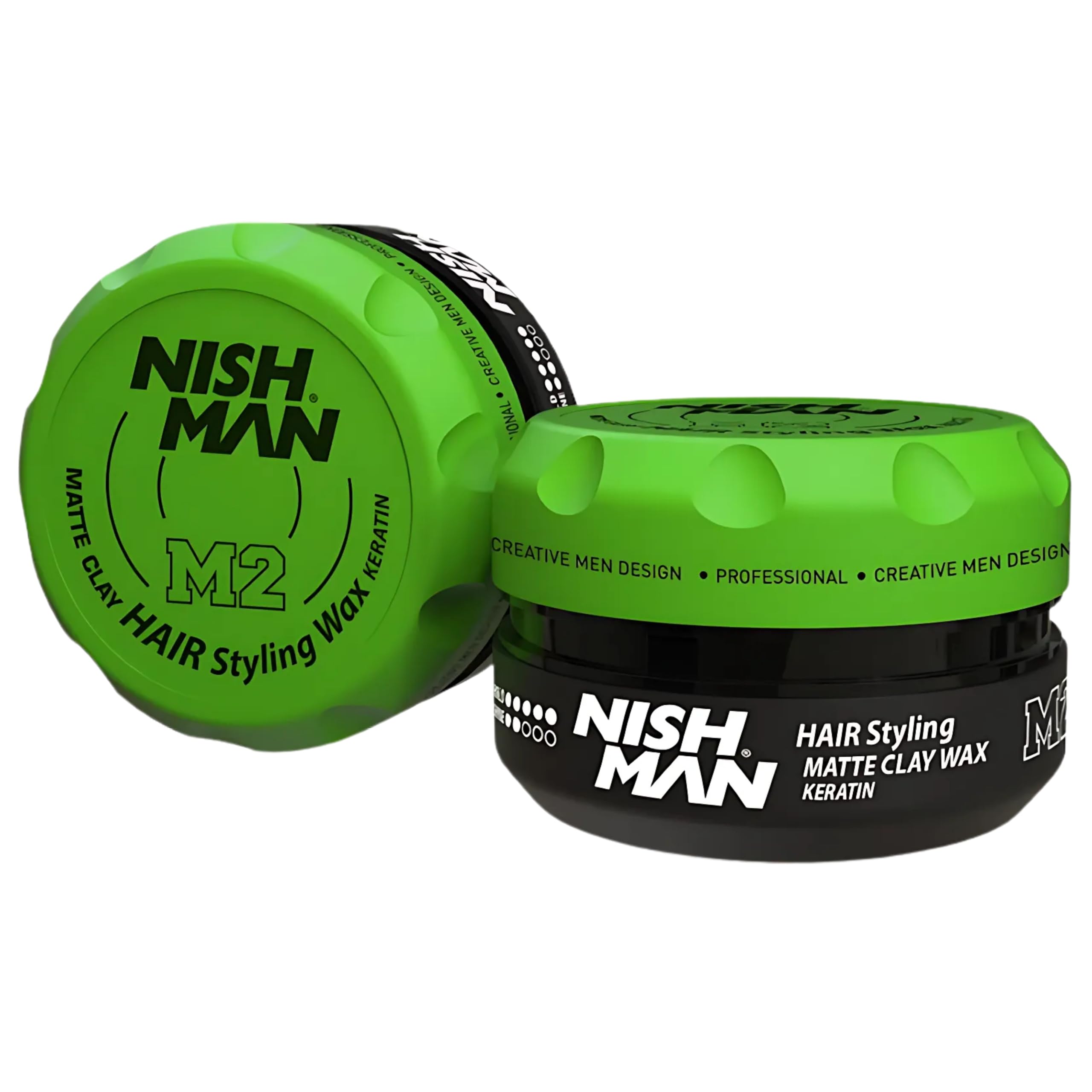 NISHMAN M2 Hair Styling Wax - Matte Clay Wax Keratin 100g - Matte Finish, Strong Hold, Adds Volume & Texture to Hair