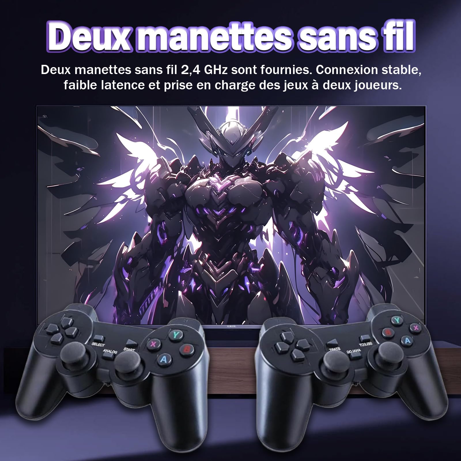 Y5 - Consola de videojuegos retro 4K, consola retrogaming de vídeo, compatible con 45+ emuladores, 2 mandos inalámbricos de 2,4 GHz, Gamepad Stick portátil Plug and Play para TV (128 GB)