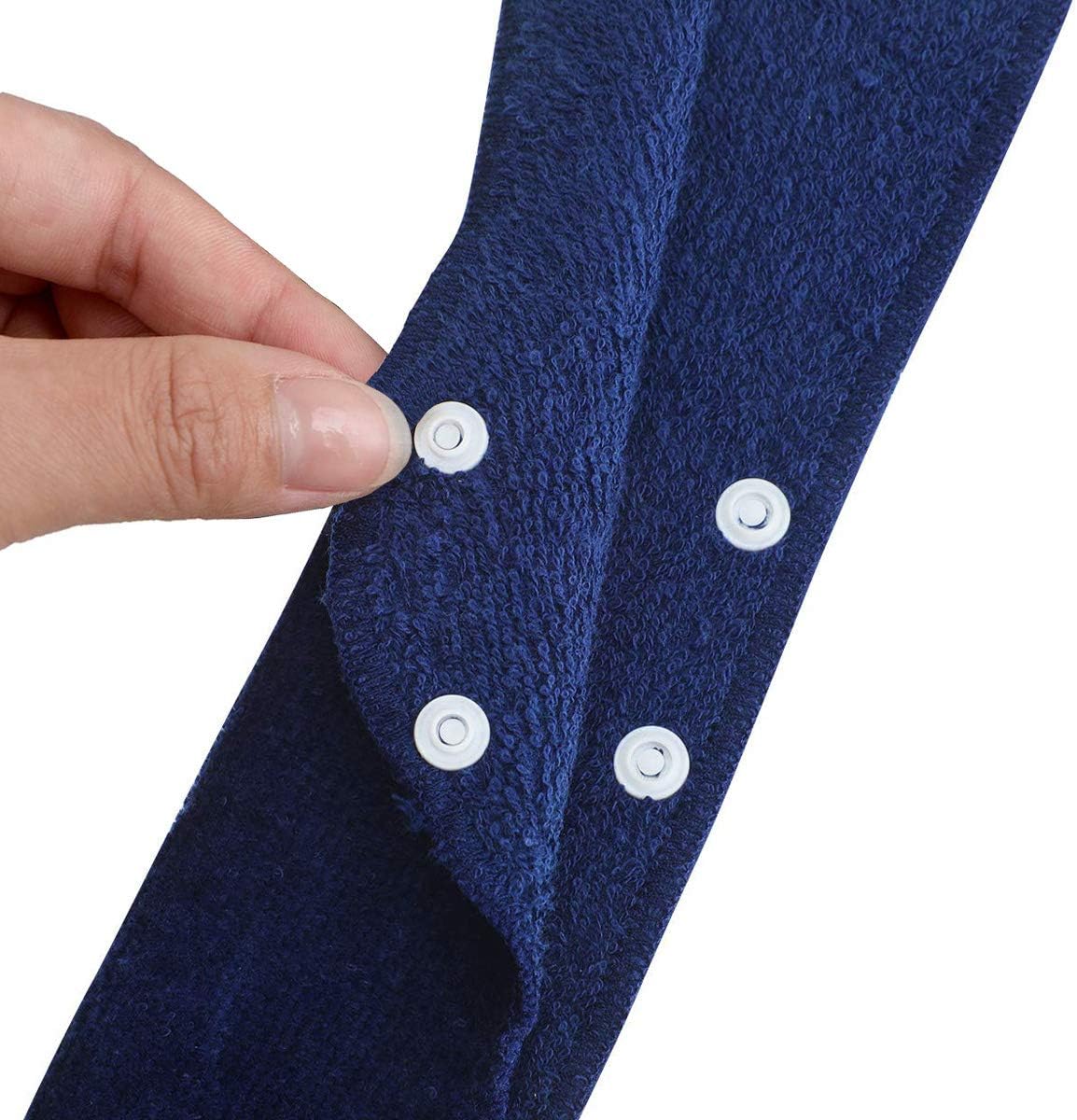 Cotton Hard Hat Sweatband Reusable Terry Cloth Snap-On Sweatband Liner Washable Hard Hat Accessories (Blue-10pieces) - - 