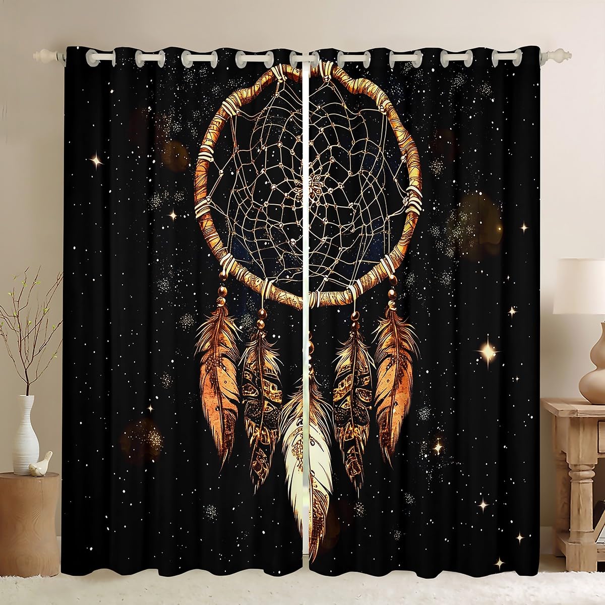 Rideaux attrape-rêves pour transformer votre chambre en un sanctuaire bohème et tamisé