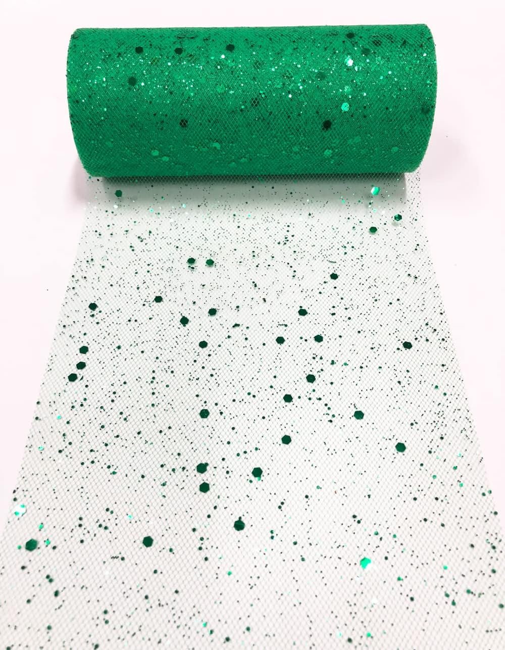 15cm X 22,8m Glitzer Tüll Stoffrolle Hexagon Pailletten Mesh Stoff Spule TuTu Rock Bady Dusche Hochzeitsfeier Geburtstag Dekoration (Bleu Royal