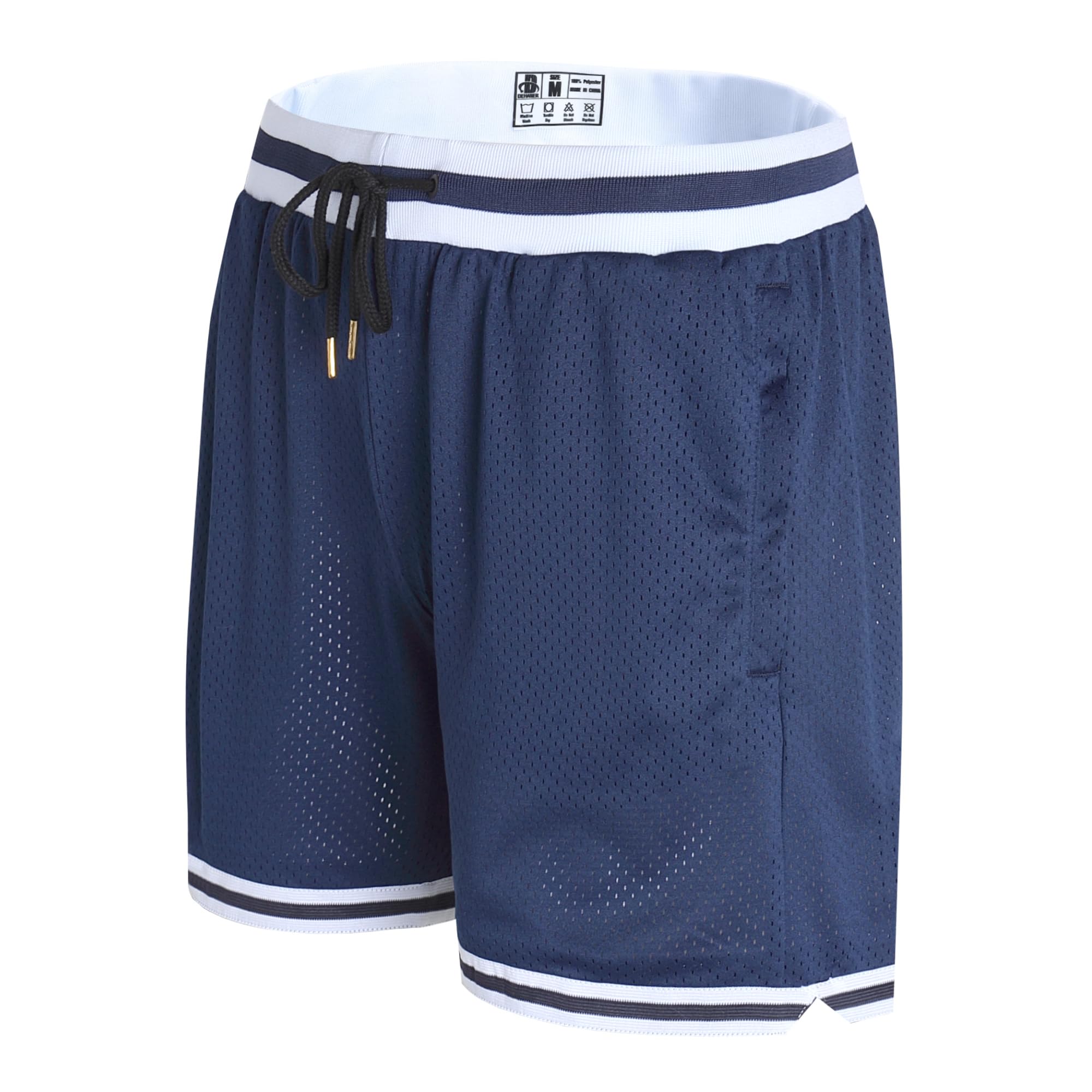 DEHANER Men's Basketball Shorts with Zip Pockets for Workout Gym Sports, Featuring Breathable Mesh Fabric