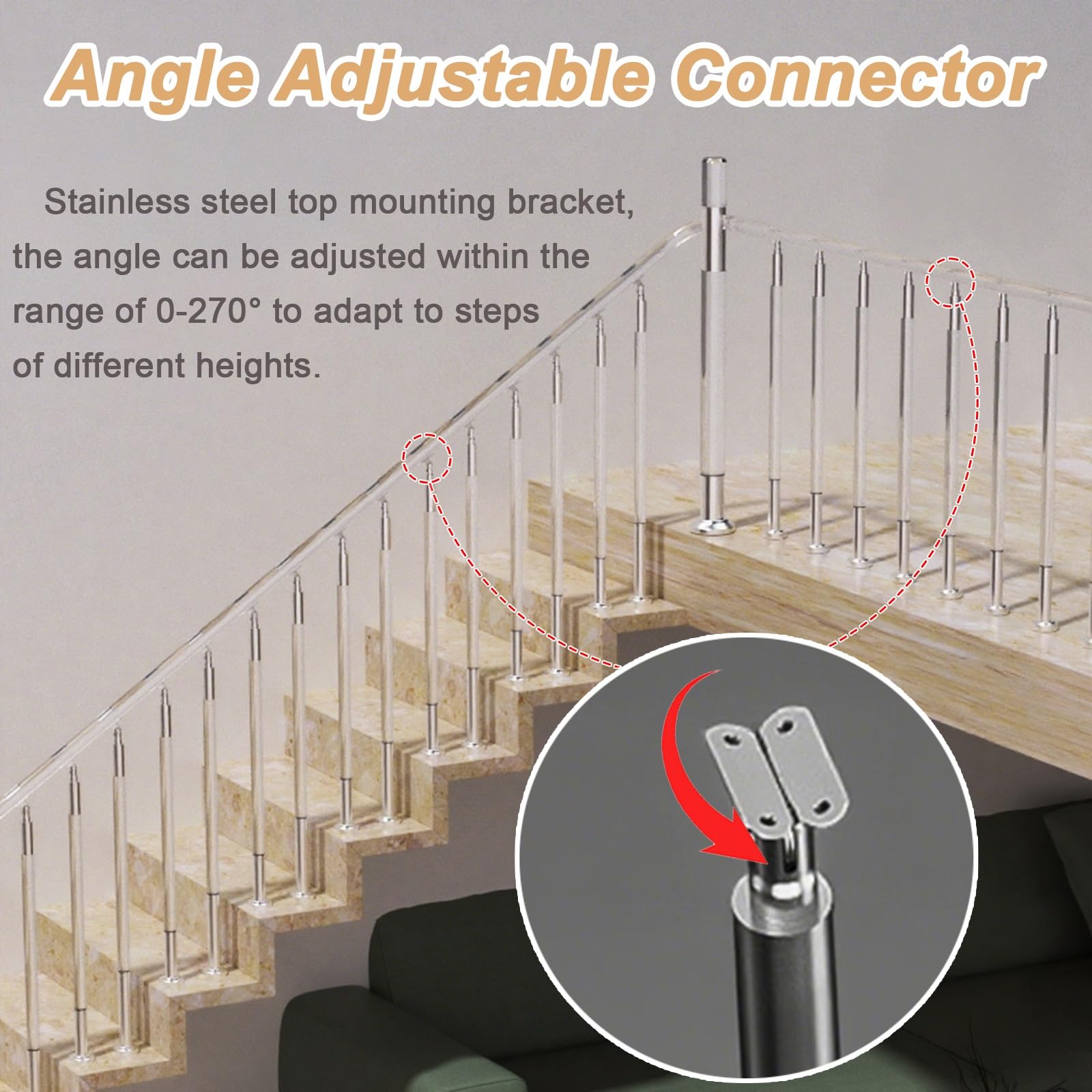 Słupek balustrady Przezroczysta Tralka Schodowa O Wysokości 85 cm Do Przebudowy Schodów, Przezroczyste Kryształowe Pręty Balustrady Z Butami I Śrubami(Pack of 20)