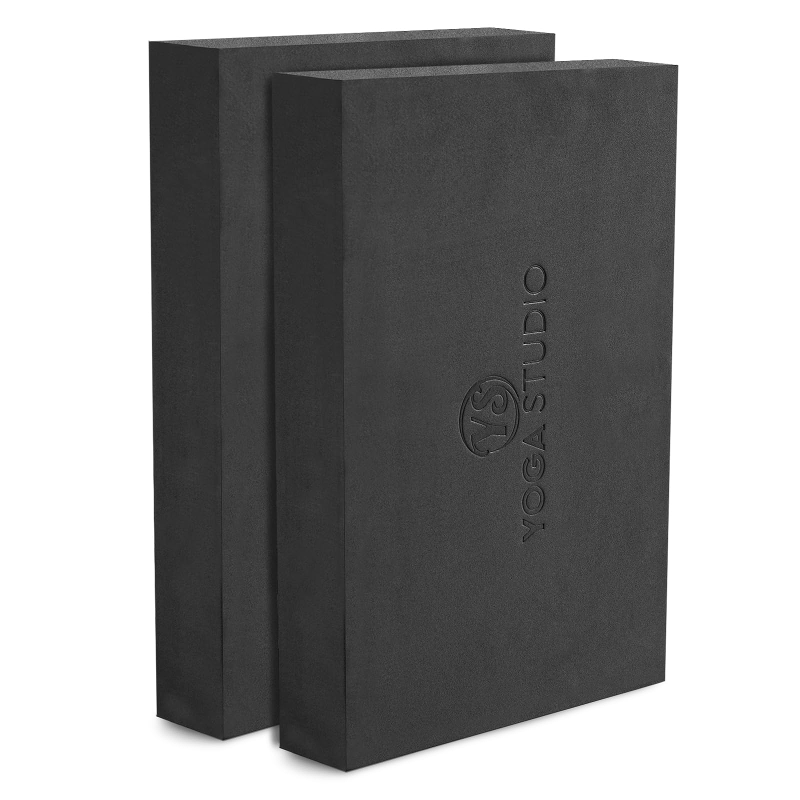 Yoga Studio Yoga Block - 30cm x 20cm x 5cm, Non-Slip EVA Block - Twin Pack, Lightweight Exercise Accessory (Graphite Grey)