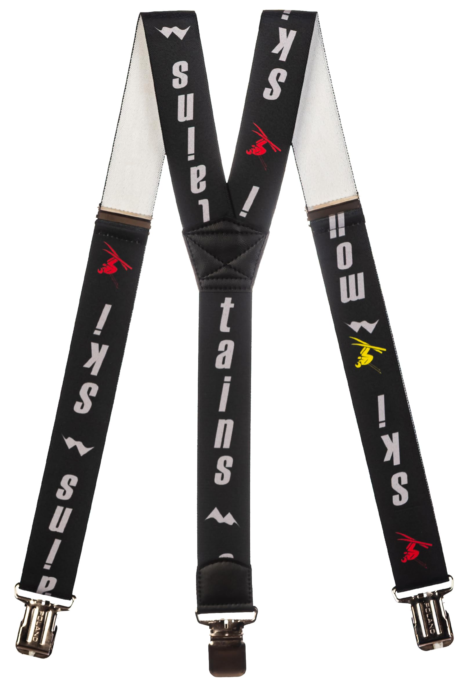 Olata Men's D. Y-Shape Adjustable Ski Salopette Braces/Suspenders (Black/Grey) - 4Cm (Adult). Y-Shape