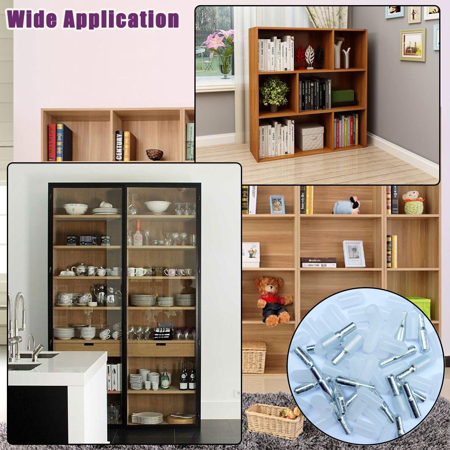 20 Pack 5mm 1/4 Inch Stainless Steel Shelf Support Pegs for Kitchen Cabinets, Adjustable Metal Pins and Clips for Bookshelves, Bookcases, Cupboards, and Glass or Wood Shelves Replacement Holders — Amazon image 7