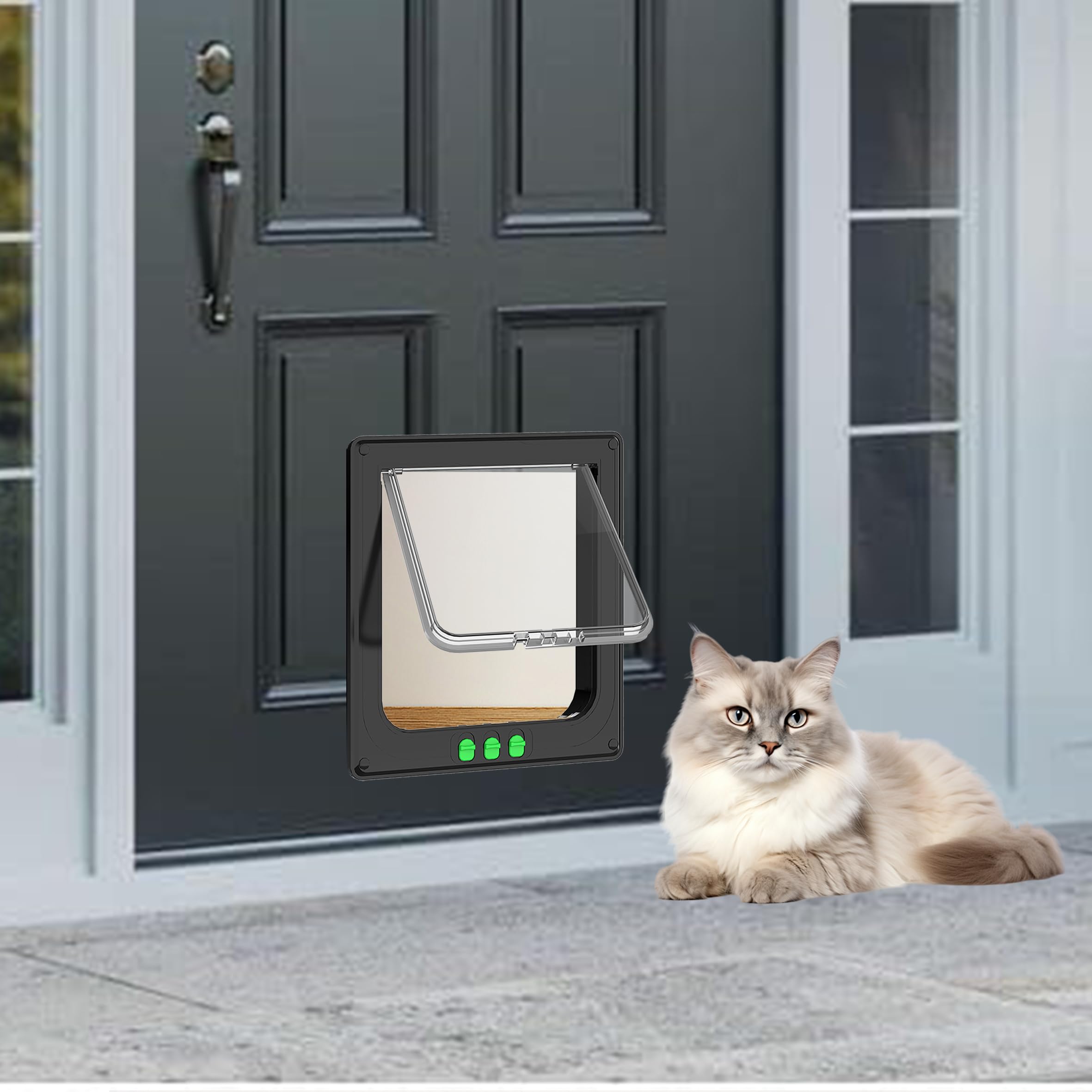 Porte pour chat, résistante aux intempéries, facile à installer, pour intérieur et extérieur, fenêtre, mur