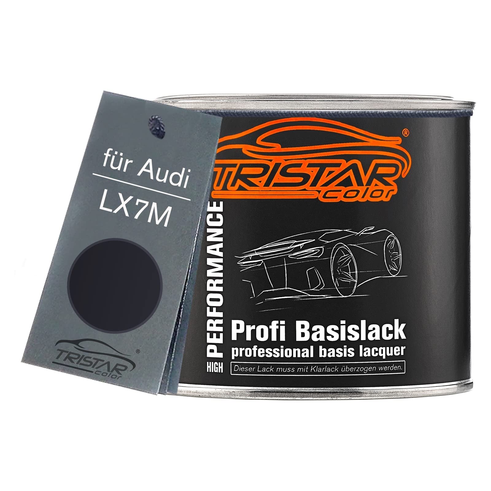 TRISTARcolor Peinture Voiture Kit Pot Prêt à La Pulvérisation Pour Audi LB7W Tungsten Silver Metallic/Gris Nuit Metallic Peinture De Base Vernis Clair 2K 1,25 L
