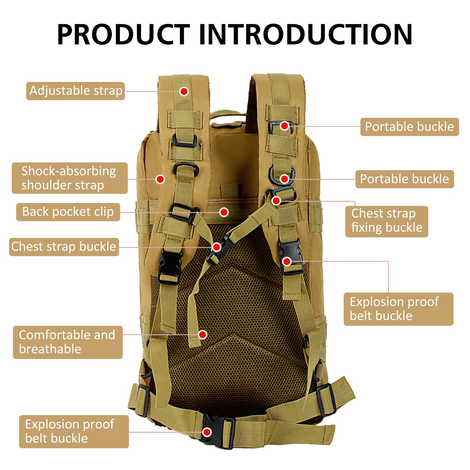 35L wojskowy plecak taktyczny Molle Army Assault Pack Dayas Outdoor Sport Sport Podróże Piesze wycieczki