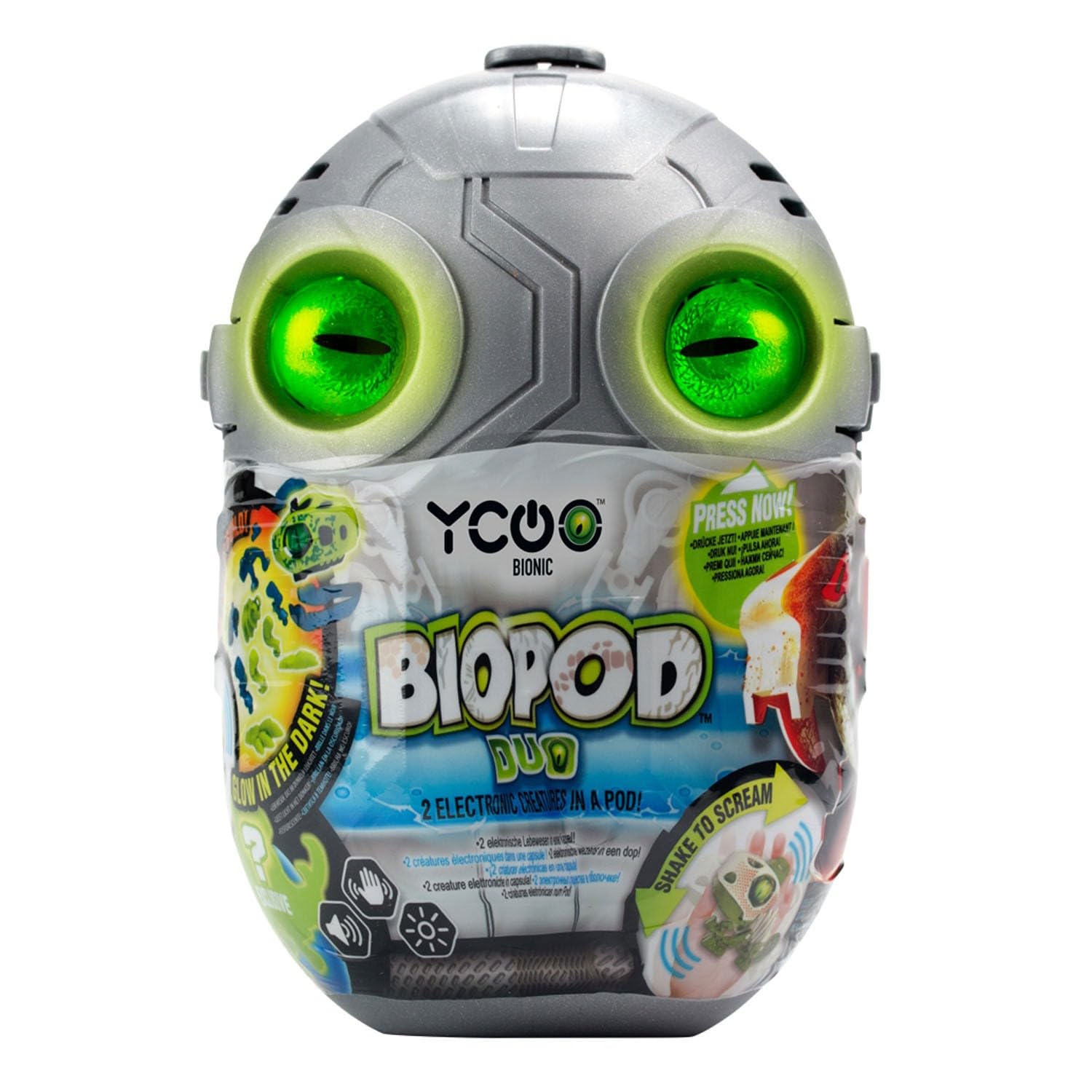 YCOO Robots Dinosaure Duo dans Son Oeuf Surprise - Construction Effets Sonores et Lumineux - 8 Biopods à Collectionner -