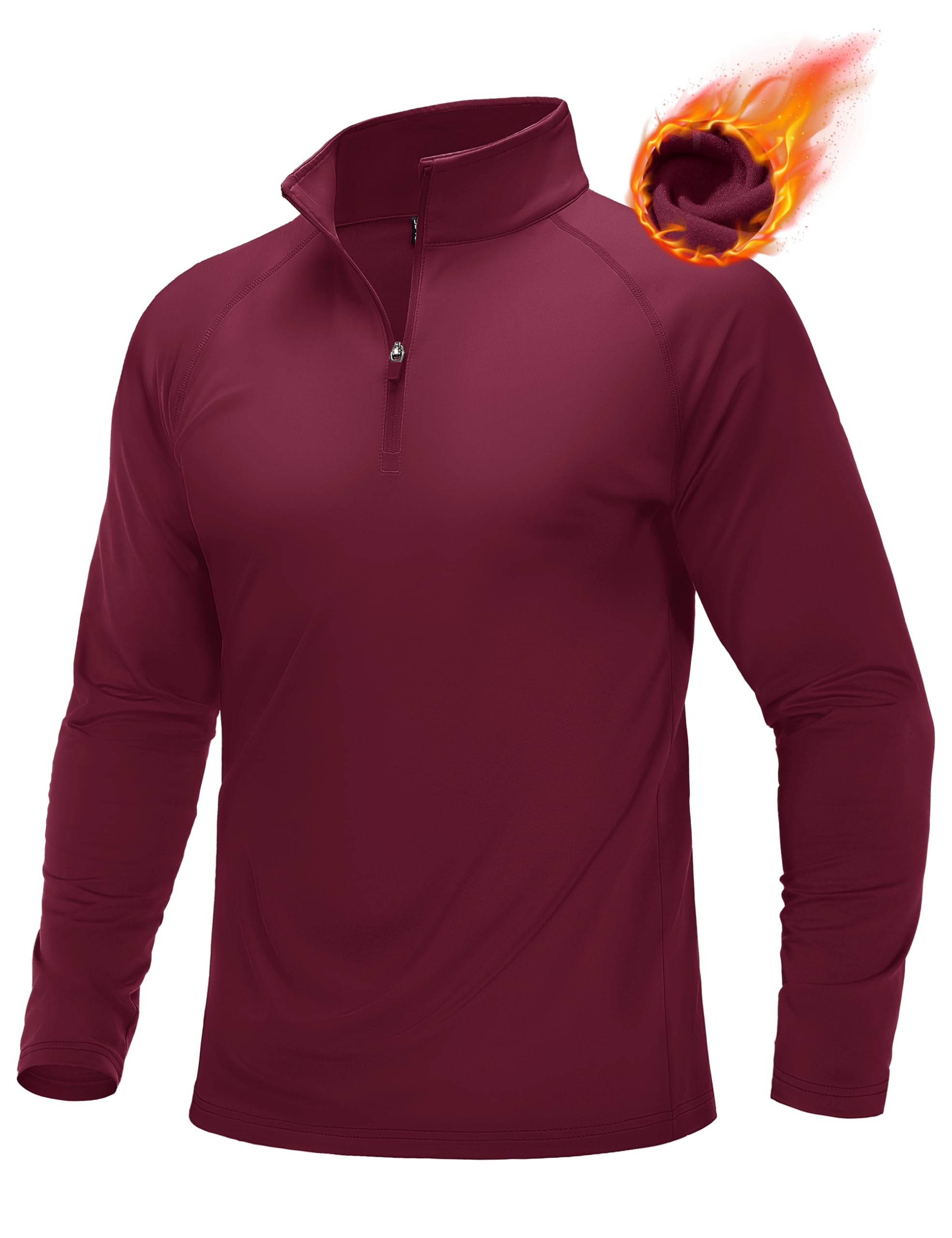 MAGCOMSEN Men's Quarter Zip Pullover Long Sleeve Sweatshirts Fleece Lined Golf Pullover Thermal Gym Workout Tops