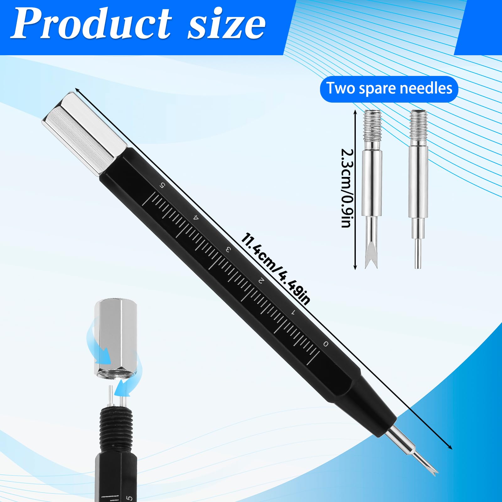 Ymapinc Watch Back Remover Tool, Stainless Steel Watch Link Remover Kit Strap Spring Bar Repair Graduated for Repair Band Adjustment Replacement Sizing