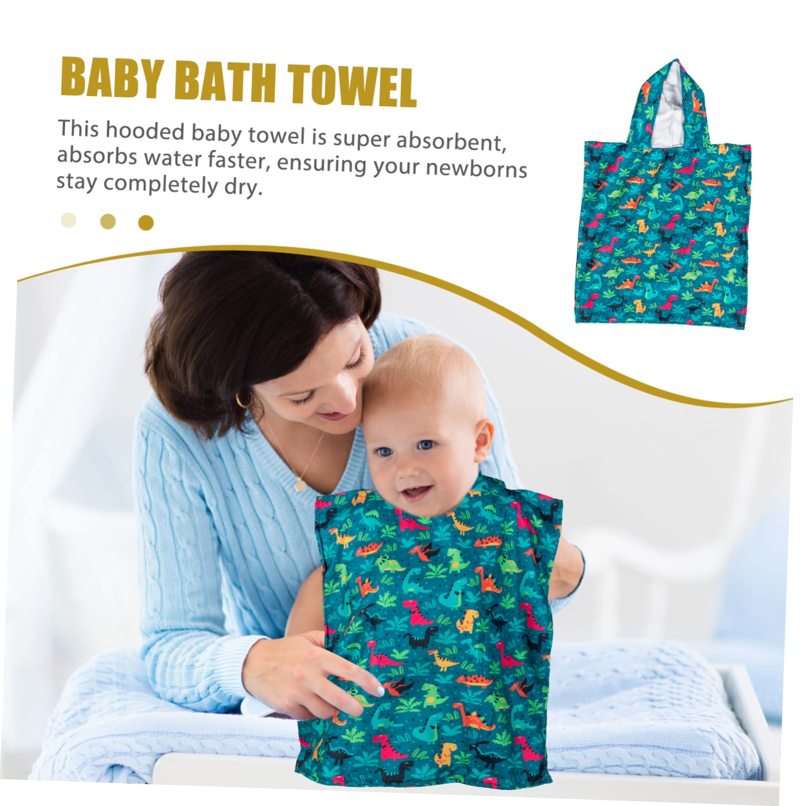 Cabilock 5piezas Toalla Capucha para Diseño De Dibujos Animados Toalla Absorbente para Playa y Ducha para Después El Agua