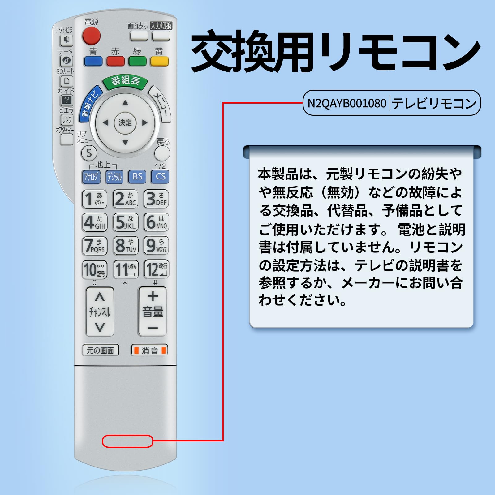 Amazon | テレビリモコン N2QAYB001080 for Panasonic VIERAリモコン