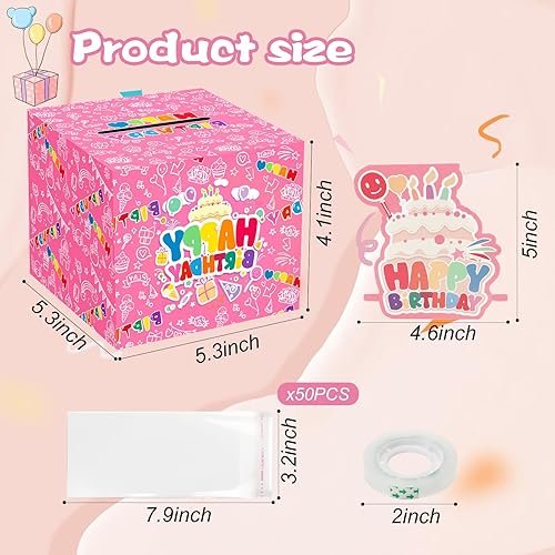 Miniatura 2 de Caja de dinero de cumpleaños para regalo en efectivo, caja de regalo sorpresa para dinero con extraíble, juego de bricolaje caja de dinero sorpresa,