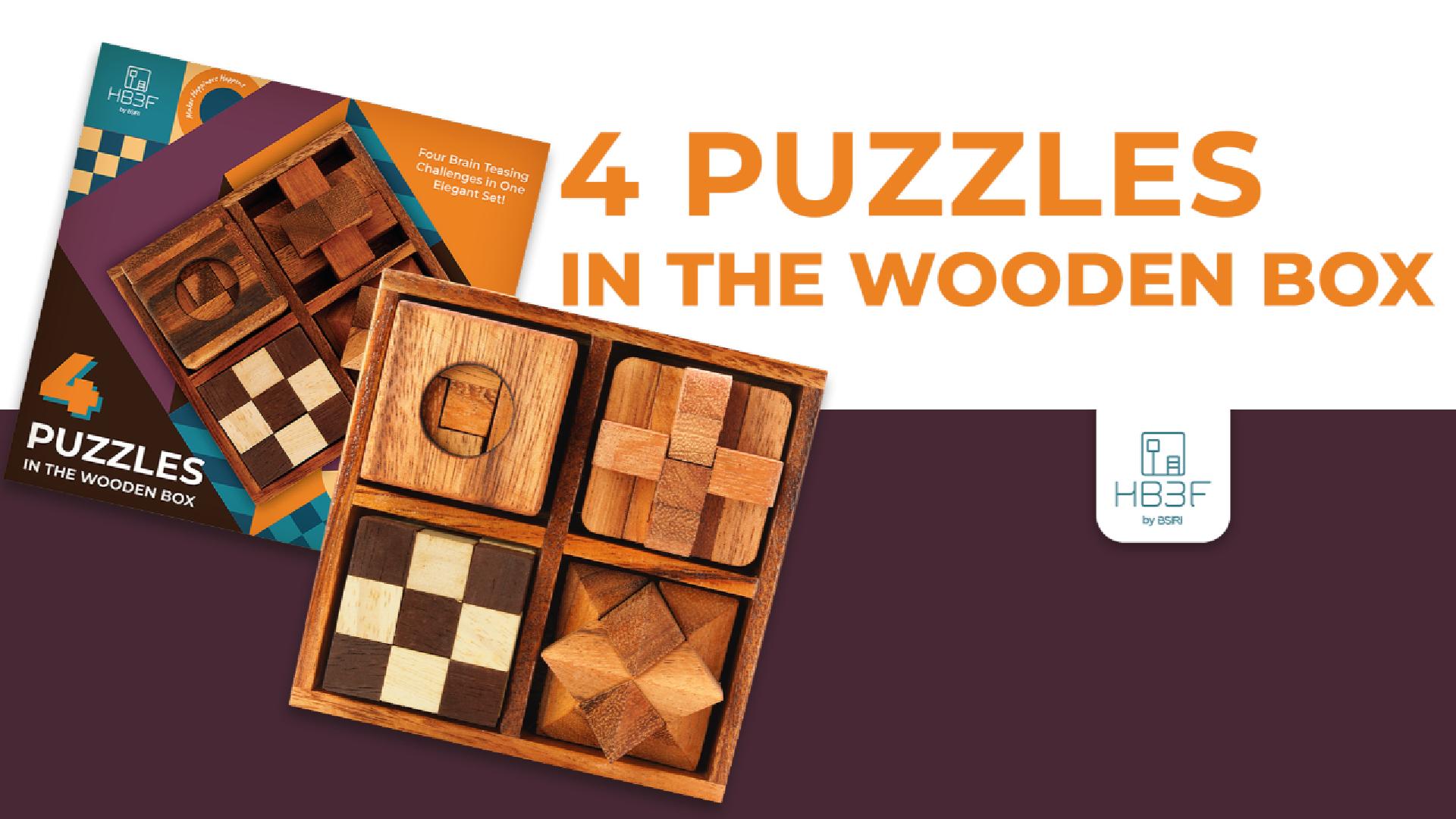 Amazon.com: BSIRI Wooden Puzzle Box Set (4 Games) - Challenging