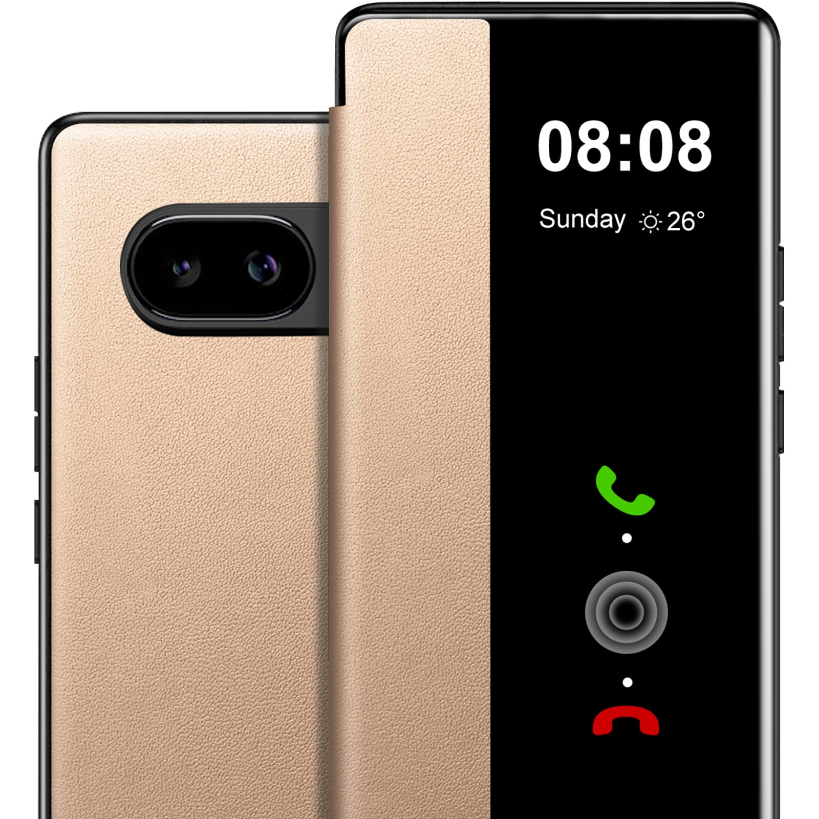 Étui transparent cuir pour Google Pixel 9A - Finition dorée premium et polycarbonate de haute qualité - 8