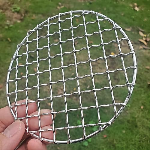 Miniatura 4 de 2Peices Backpacker Bushcraft - Rejilla de acero inoxidable para barbacoa de cocina, parrilla de fogata cuadrada redonda para camping, mochileros,