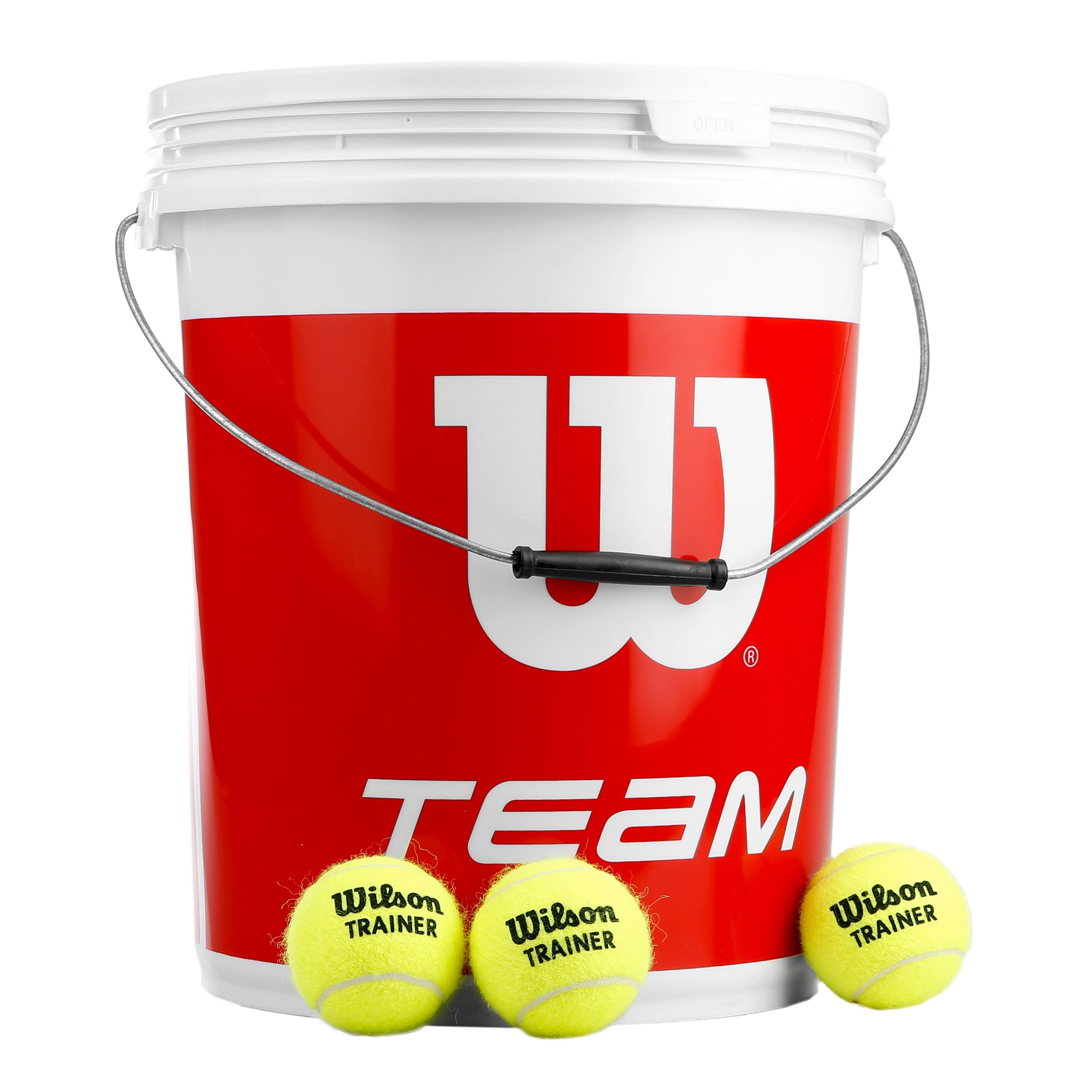 WILSON Team W Trainer - 72er Eimer Tennisbälle - Drucklose Bälle - gelb - (72er Eimer)