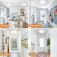 slochi LED Mennyezeti Lámpa 23 cm 18W - 3 Színhőmérsékletű (3000K/4000K/6500K) Kerek IP44 Vízálló Világítás Fürdőszobába, Konyhába, Folyosór 6