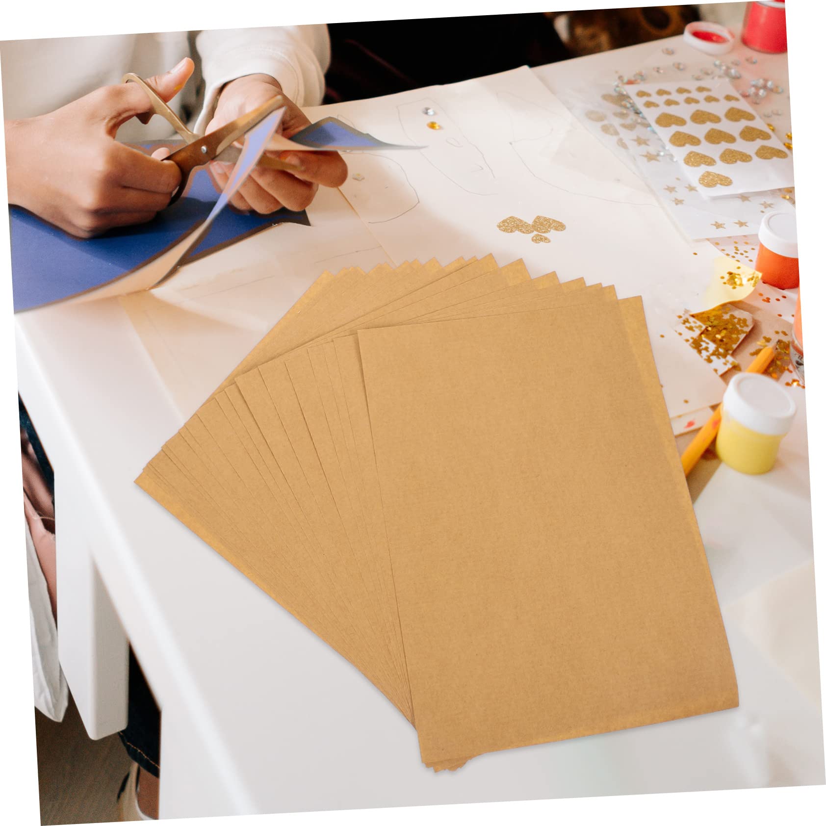 Papier Autocollant pour Étiquettes A4 100 Feuilles en Papier Kraft