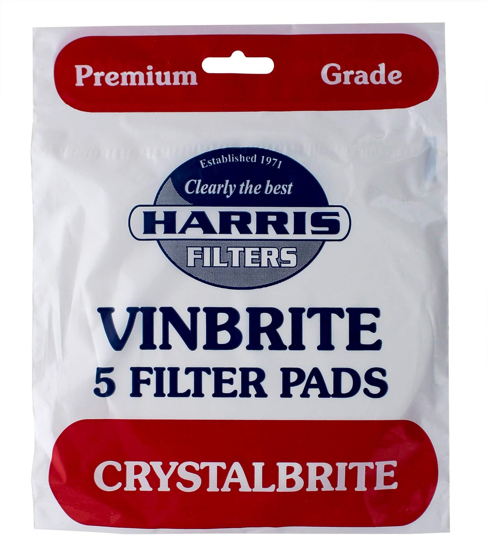 HARRIS Crystalbrite Filter Pads 5-pack, Use with Vinbrite MK3 Filter Kit