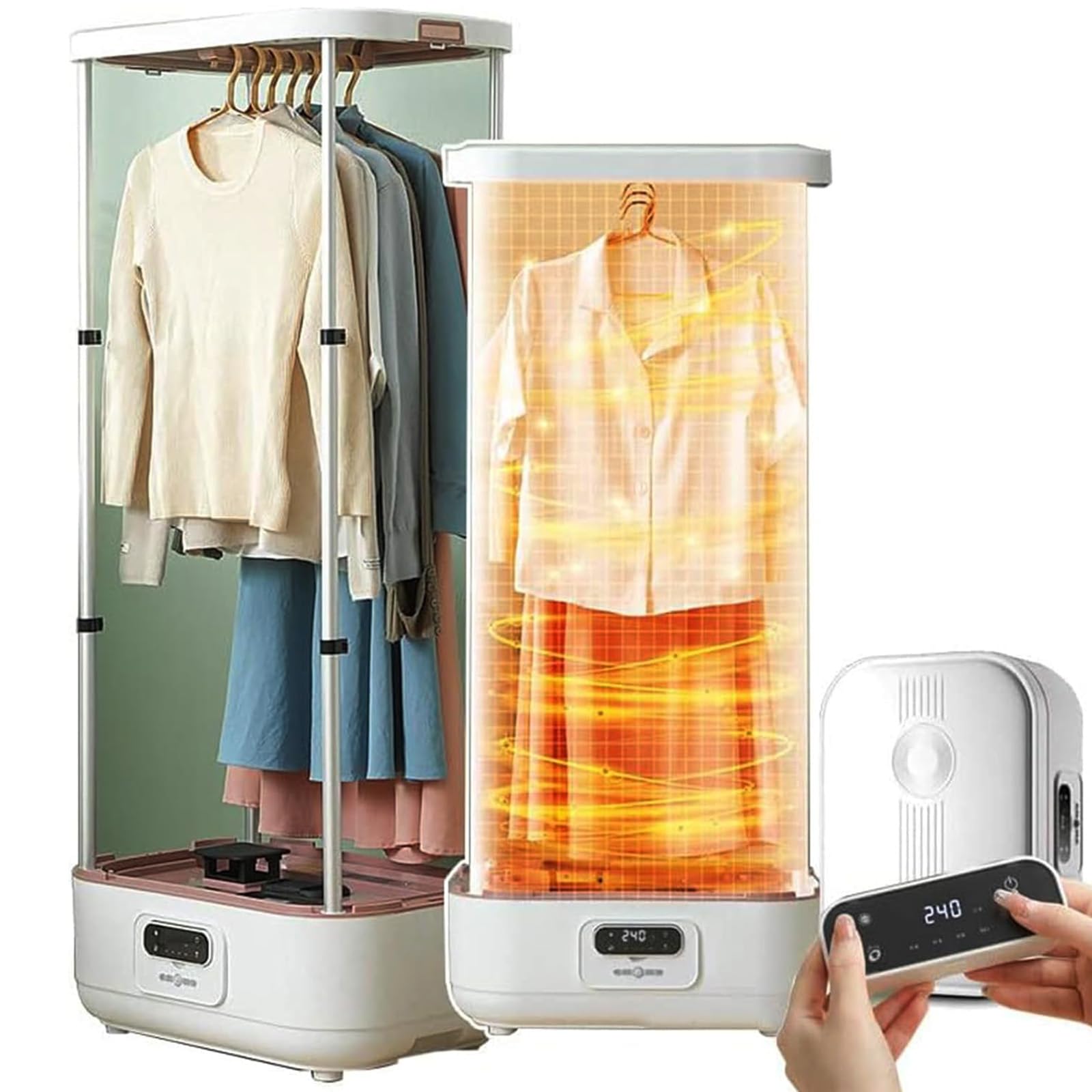 Hanging Garment Steamer,900W Collapsible Automatic Wireless Vertical Steam Iron Control Electric Clothes Drying Rack With Wrinkle Removal Clip, For Clothes & Fabric