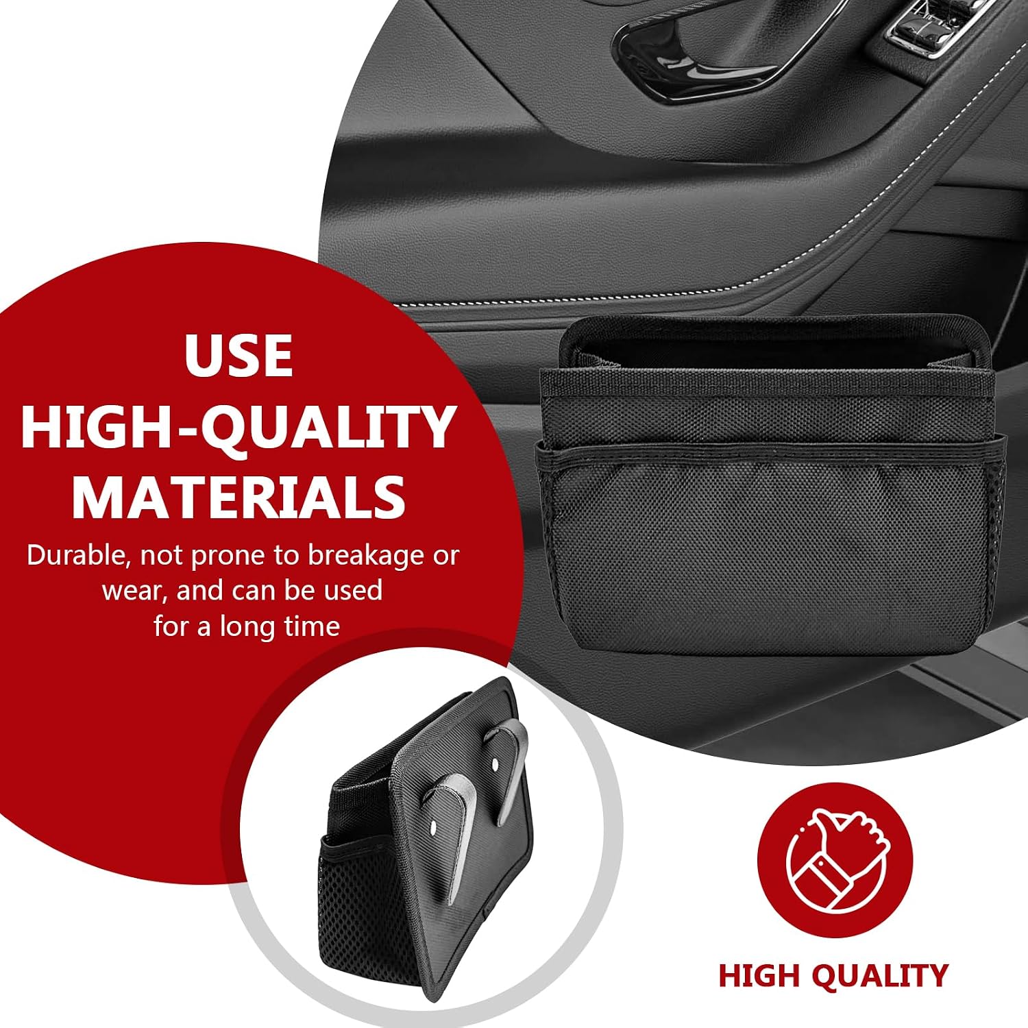 Car Trash Can, Foldable Waterproof Hanging Car Garbage Bin with Garbage Bags, Multifunctional Car Interior Storage Organizer Dustbin, Universal for Most Cars, Home and Office Use (Black) image 3