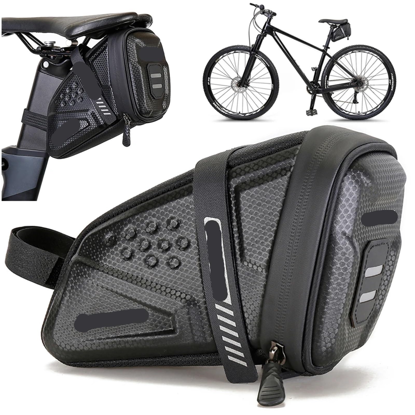 Borsa Da Sella Bici Borsa da sella for bicicletta 1 litro, borsa di grande capacità, riflettente in EVA la guida all'aperto