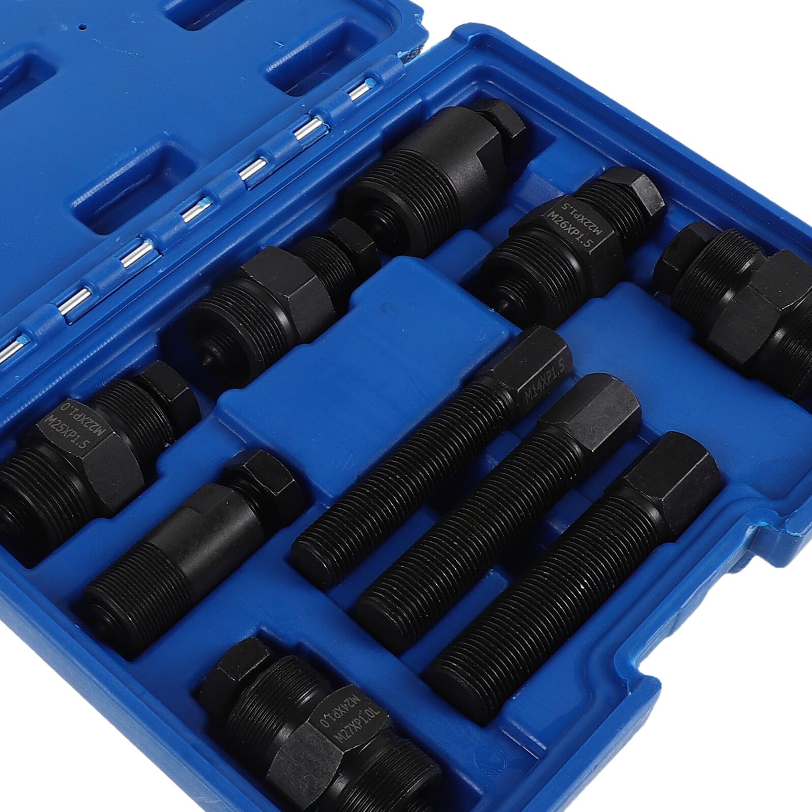 10 Pezzi Kit Attrezzi e Custodia con Protezione di Precisione per Estrattore Volano Moto Nero in al Carbonio per Riparazioni in Officina su Dirtbike o Scooter