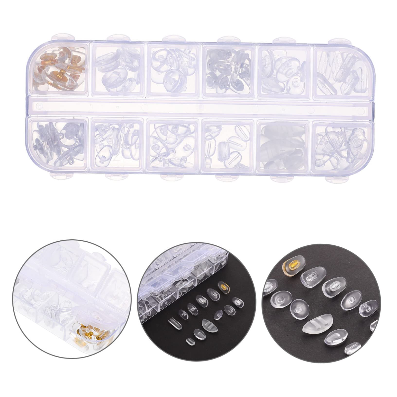 PartyKindom 5sets Naselli Per Occhiali Silicone Cuscinetti Nasali Regolabili Antiscivolo e Traspiranti Per Comfort Ottimale Per Riparazioni Quotidiane Di Occhiali