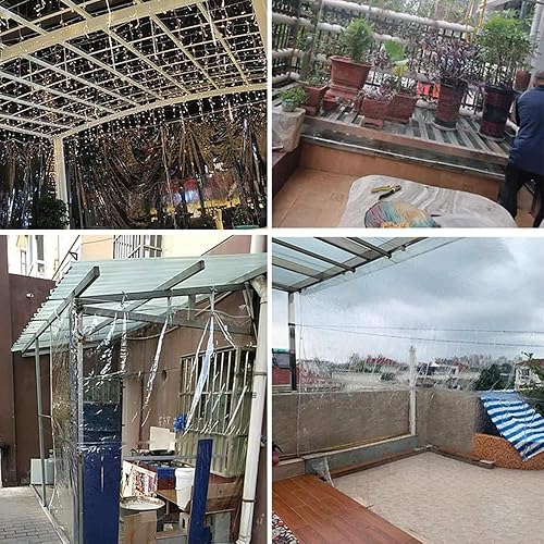 Miniatura 7 de Lona de PVC transparente, resistente al agua, con ojales (10 x 13.1 pies (9.8 x 13.1 ft))