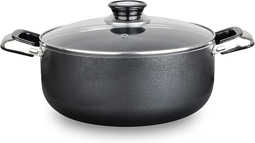 Miniatura 21 de Alpine Cuisine Olla antiadherente de 2.2 cuartos de galón con tapa de vidrio templado y asas de transporte, utensilios de cocina multiusos, horno